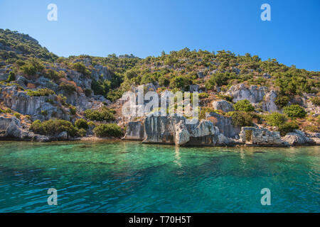 ancient city on the Kekova Stock Photo