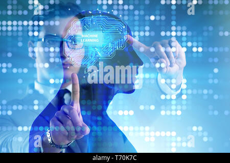 Machine learning concept as modern technology Stock Photo