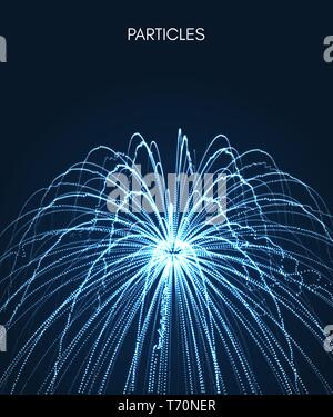 3d digital particles array vector background design Stock Vector Image ...