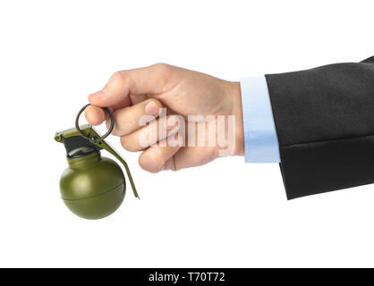 Hand with grenade Stock Photo