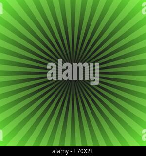 Green gradient ray burst background - vector graphic from radial rays Stock Vector
