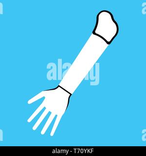 Arm prosthesis Logo and Icon. Cyber prosthesis label for Web on white background. Simple Vector Illustration. Stock Vector