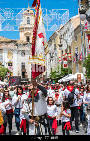 Crowd of people at the Spanish traditions, culture of Caballos Del Vino or Wine horses in Caravaca de la Cruz, in Murcia, Spain on May 2nd 2019. Stock Photo