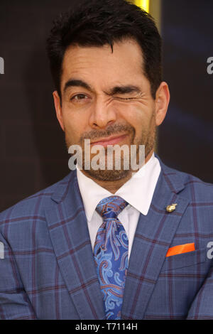 May 2, 2019 - New York City, New York, U.S. - Actor OMAR CHAPARRO attends the US premiere of Pokemon Detective Pikachu held at Military Island Times Square. (Credit Image: © Nancy Kaszerman/ZUMA Wire) Stock Photo