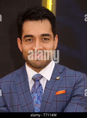 May 2, 2019 - New York City, New York, U.S. - Actor OMAR CHAPARRO attends the US premiere of Pokemon Detective Pikachu held at Military Island Times Square. (Credit Image: © Nancy Kaszerman/ZUMA Wire) Stock Photo