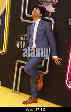 May 2, 2019 - New York City, New York, U.S. - Actor OMAR CHAPARRO attends the US premiere of Pokemon Detective Pikachu held at Military Island Times Square. (Credit Image: © Nancy Kaszerman/ZUMA Wire) Stock Photo