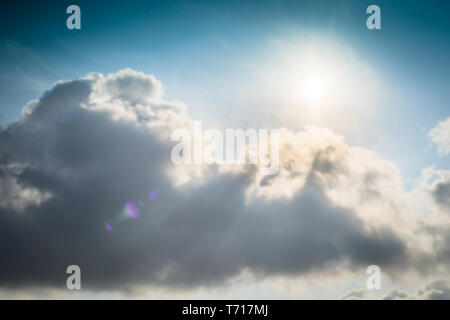 Fantastic soft white clouds against blue sky in thailand Stock Photo