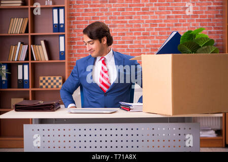 Successful employee getting new job position Stock Photo