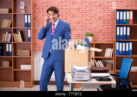 Successful employee getting new job position Stock Photo