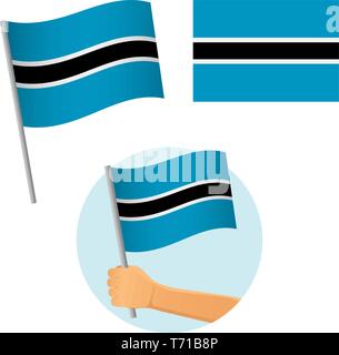 Botswana flag in hand. Patriotic background. National flag of Botswana vector illustration Stock Vector