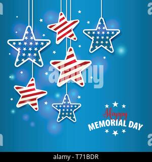 Memorial Day with star in national flag colors. Eps 10 vector ...