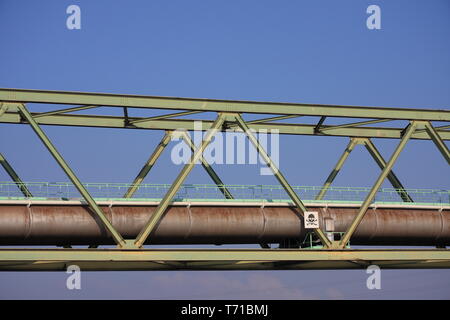 Carbon gas pipeline on a bridge Stock Photo