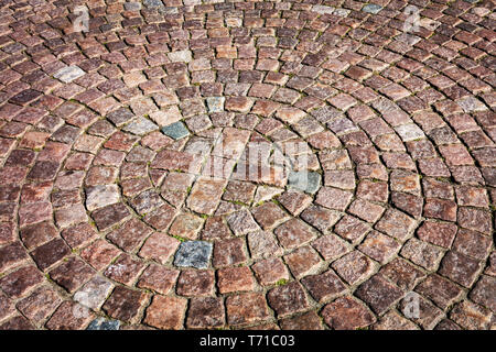 background of cobblestone pavement Stock Photo