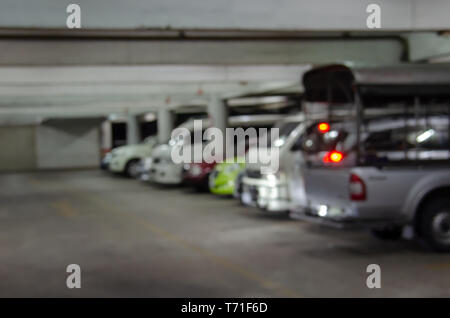 Abstract background blurred car in parking Stock Photo