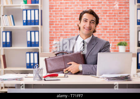Young businessman working in the office Stock Photo