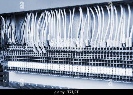 wiring in the control cabinet Stock Photo