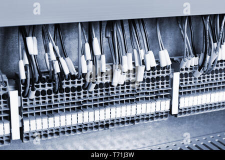 wires to control panel Stock Photo
