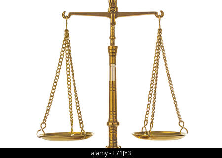 Golden brass balance or imbalance scale on blue color background. Weight  balance. Symbol of law justice, libra, decision, crime, financial Stock  Photo - Alamy