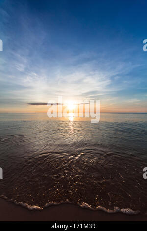sunset over the ocean Stock Photo