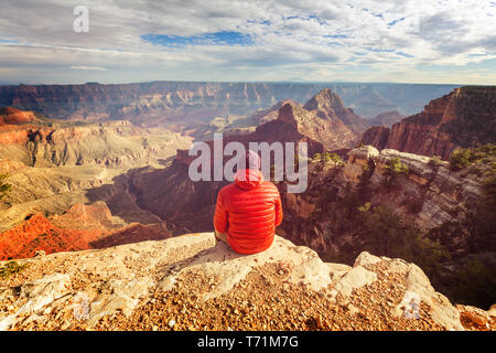 Hike in Grand Canyon Stock Photo