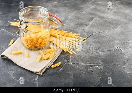 Different uncooked pasta Stock Photo