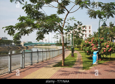 Embankment of Ben Nghe river in Ho Chi Minh. Vietnam Stock Photo