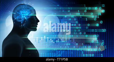 Machine learning and cognitive computing - 3d rendering Stock Photo