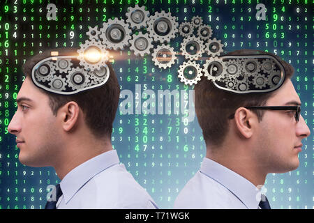 Cognitive computing concept as future technology with businessma Stock Photo