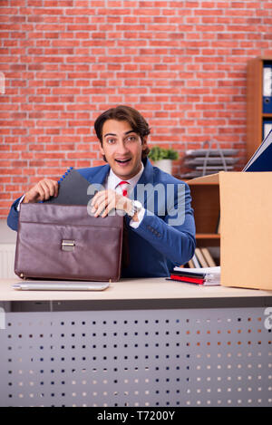 Successful employee getting new job position Stock Photo