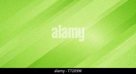 Abstract green nature gradient color oblique lines stripes background and dots texture halftone style. Geometric minimal pattern modern sleek texture. Stock Vector