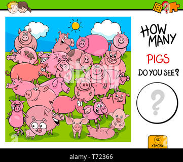 counting pig characters educational activity