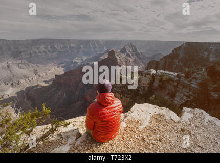 Hike in Grand Canyon Stock Photo