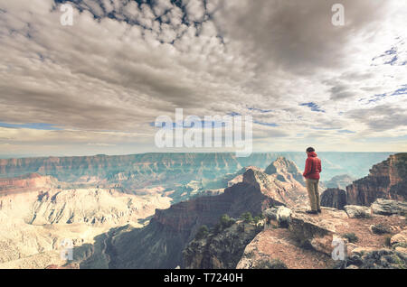 Hike in Grand Canyon Stock Photo