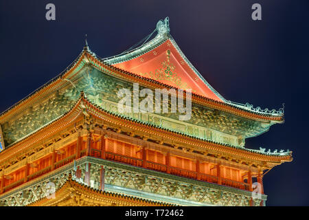 Drum tower in old town - Xian China Stock Photo