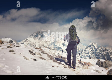 Hike in Nepal Stock Photo