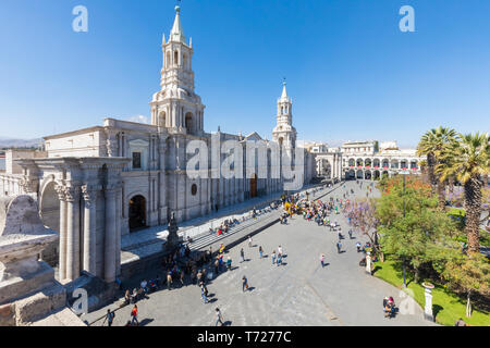 basilica cathedral of Arequipa Peru Stock Photo