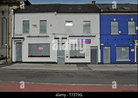 Boarded up shops and bars awaiting redevelopment in Cardiff City Centre Stock Photo