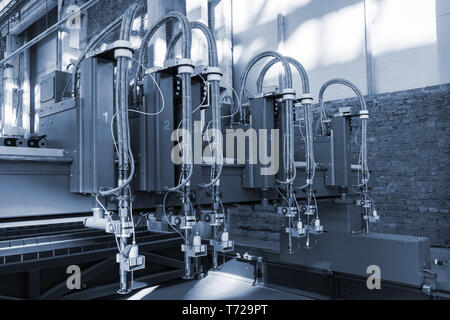 machine for cutting metal in modern plant Stock Photo