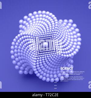 Molecule. 3D concept illustration. Vector template. Stock Vector