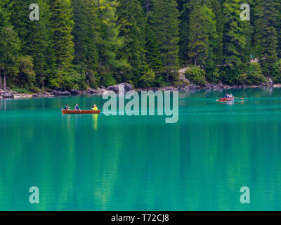 Lake Braies (also known as Pragser Wildsee or Lake Prags), South Tyrol, Dolomites, north Italy Stock Photo