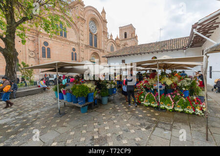 Flowers market in Cuenca Ecuador Stock Photo