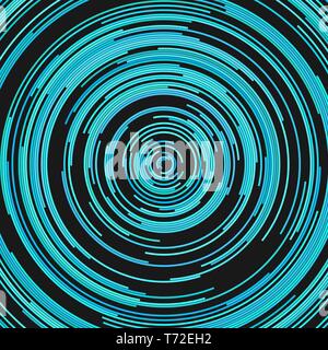 Round abstract background from concentric curved lines Stock Vector