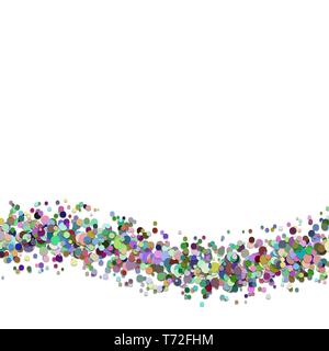Abstract blank wave scattered confetti circle background template Stock Vector