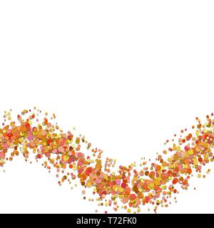 Blank abstract wavy confetti background template from dispersed circles Stock Vector