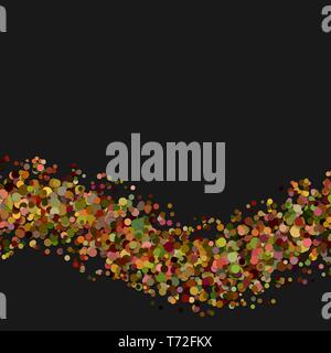 Blank abstract confetti wave background template with dispersed dots Stock Vector