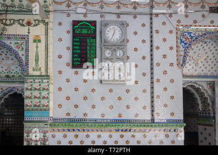 Star Mosque, is a mosque located in Armanitola area, Dhaka, Bangladesh. The mosque has ornate designs and is decorated with motifs of blue stars. It was built in the first half of the 19th century by Mirza Golam Pir. Stock Photo