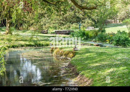 CARDIFF, UK - APRIL 27 : View of the garden at St Fagans National Museum of History in Cardiff on April 27, 2019 Stock Photo