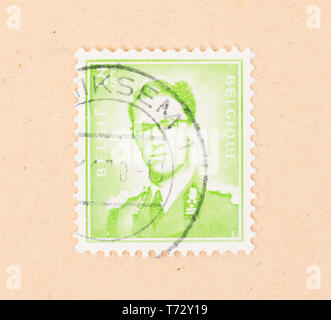 BELGIUM - CIRCA 1980: A stamp printed in Belgium shows their king, circa 1980 Stock Photo