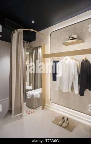 Interior of a fashion retail shop dressing room in Milano Italy Stock Photo Alamy