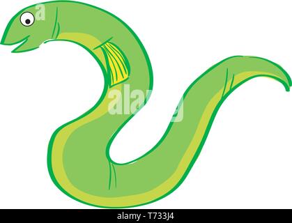 a green eel on a white background Stock Vector